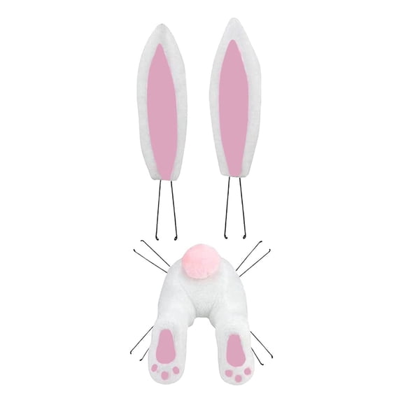 Bunny Butt and Ears for Wreath, Spring DIY Easter Decorations Wreaths Kit Cute Cartoon Rabitts Butt Thief Attachment Craft Supplies Farmhouse Outside Wall Home Hanging Decor