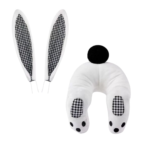 Bunny Butt Wreath Attachment, Easter Bunny Butt and Ears for Wreath, 3 Pieces Easter Bunny Front Door Wreath, Bunny Butt Wreath Kit, Easter Door Decorations for Front Door