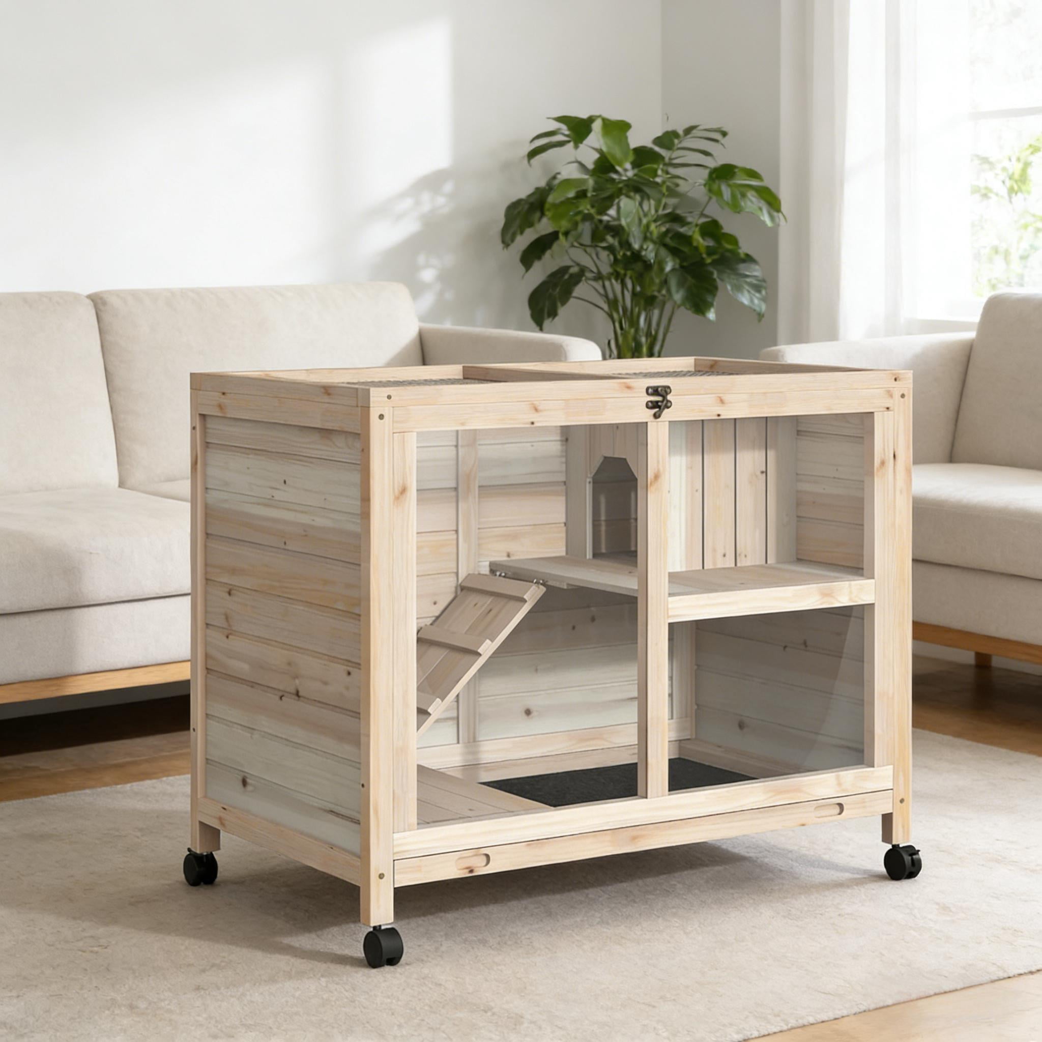 Bunny Cage, Small Rabbit Hutch Spacious Pet House