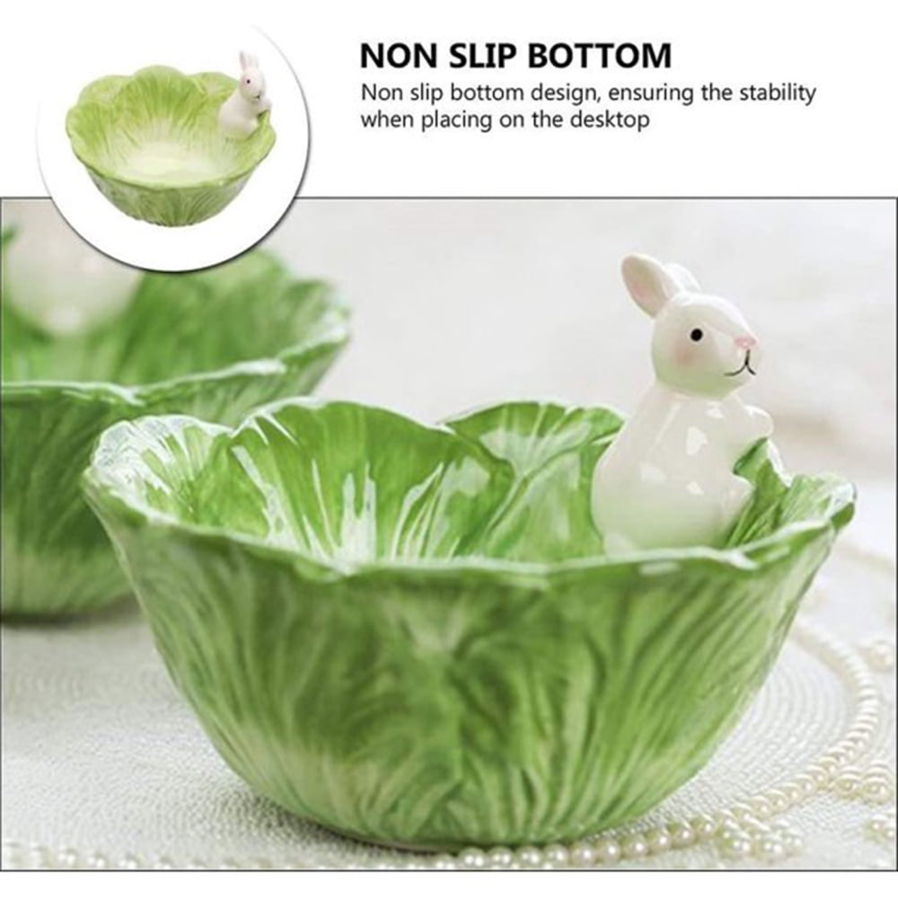 Bunny Candy Cabbage Shape Bowl Bright Color Snack Appetizers Nut Dish ...