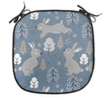thumbnail image 1 of Bunny Chair Seating Cushion, Continuous Pattern Trees and Rabbits Snowflakes, Soft Seat Pads for Office with Anti-slip Backing, 16"x16", Blue Grey Pale Taupe, by Ambesonne, 1 of 5