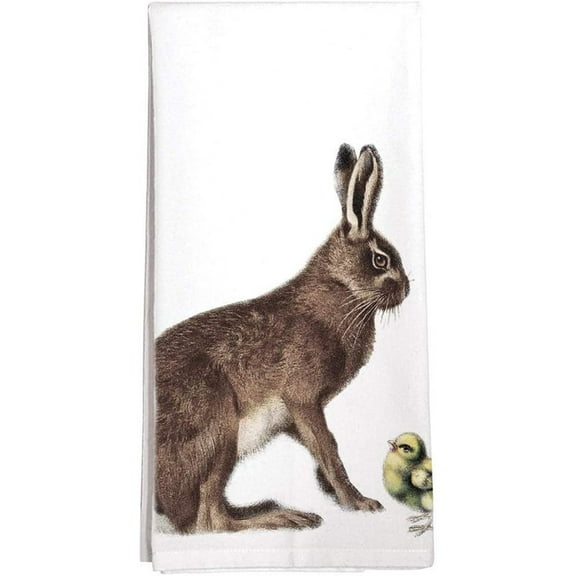Bunny & Chick Cotton Flour Sack Dish Towel