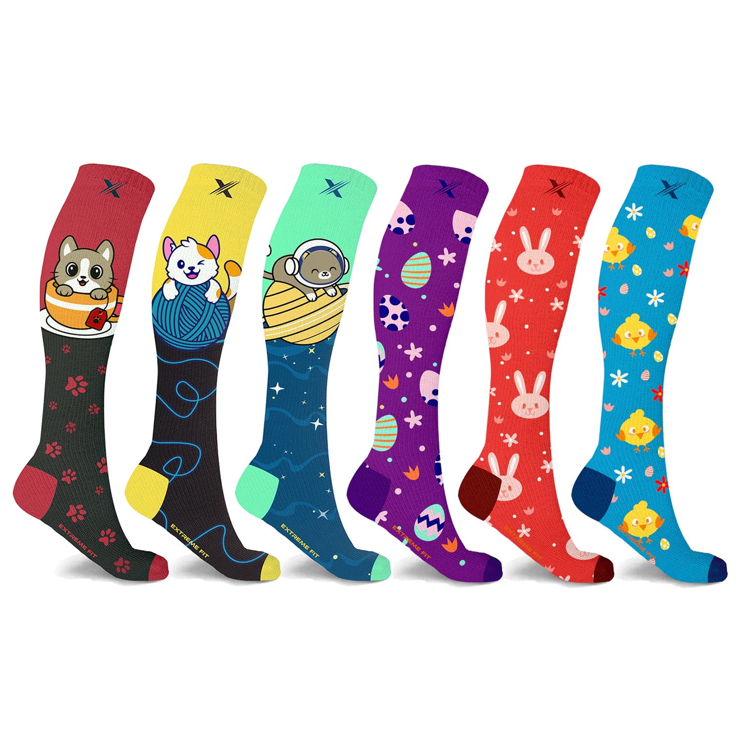 Bunny, Chicks And Pets Love Expressive Knee-High Compression Socks - 6 ...