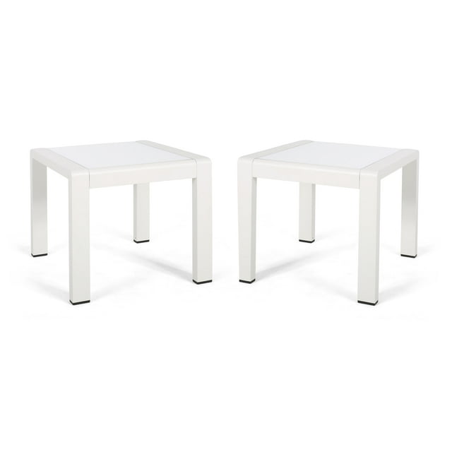 Bunny Coral Outdoor Aluminum Side Table (Set of 2)