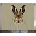 thumbnail image 1 of Ambesonne Bunny Curtains 2 Panel Set, Face of a Wild Hare Realistic, 108" x 84", Sepia Brown, 1 of 3
