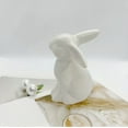 thumbnail image 1 of Bunny Decor Ceramic Rabbit Figurines, Easter Decor Small Easter Bunny Figurine, Easter Rabbit Statues for Spring Tabletop Decor Farmhouse Decorative Rabbit for Tabletop Mantel Clearance, 1 of 6