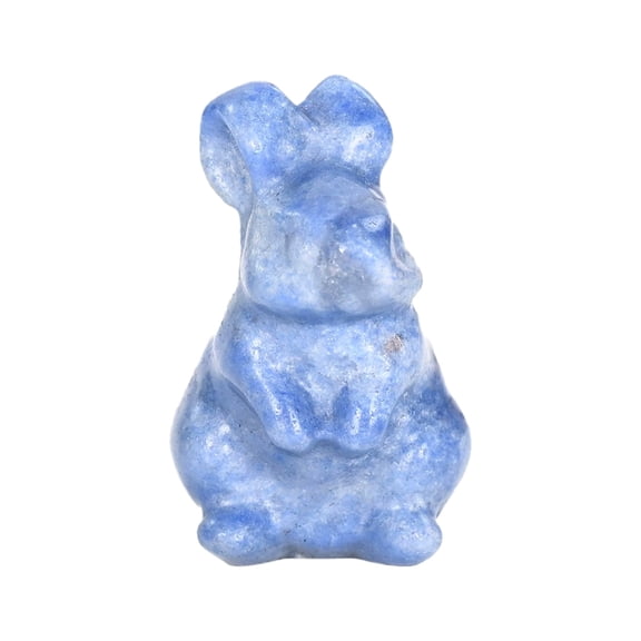 Bunny Decor Easter Rabbit Decor Crystals Easter Decoration Bunny Statue Pocket Polished Natural Gemstone Amethyst Crystals Figurines 1.5" Gifts for Women 1pc (Blue)