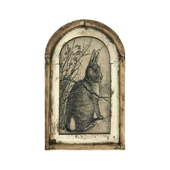 Bunny Decor French Country Decor, Ngxiha Rustic Wooden Vintage Rabbit Wall Decor for Home and Easter Decoration