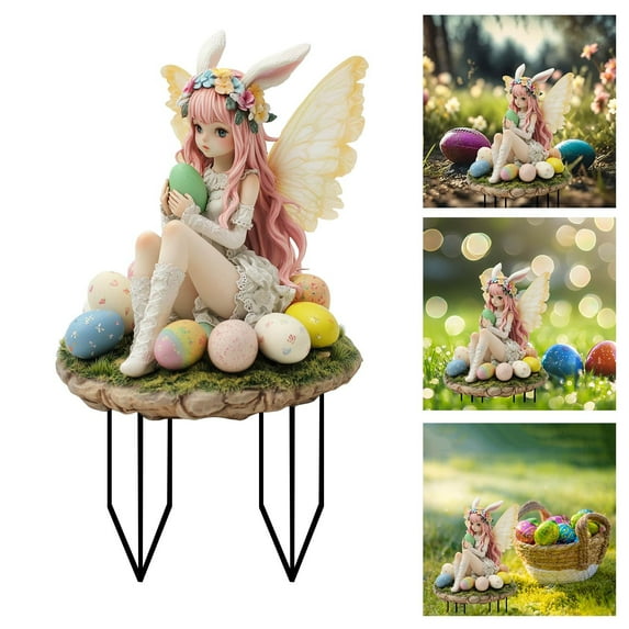 Bunny Decor Yard Decorations Outdoor Set of 1, Bunny Decorations for Home Garden Outdoor Statues, Easter Rabbit Figurines mom Gifts