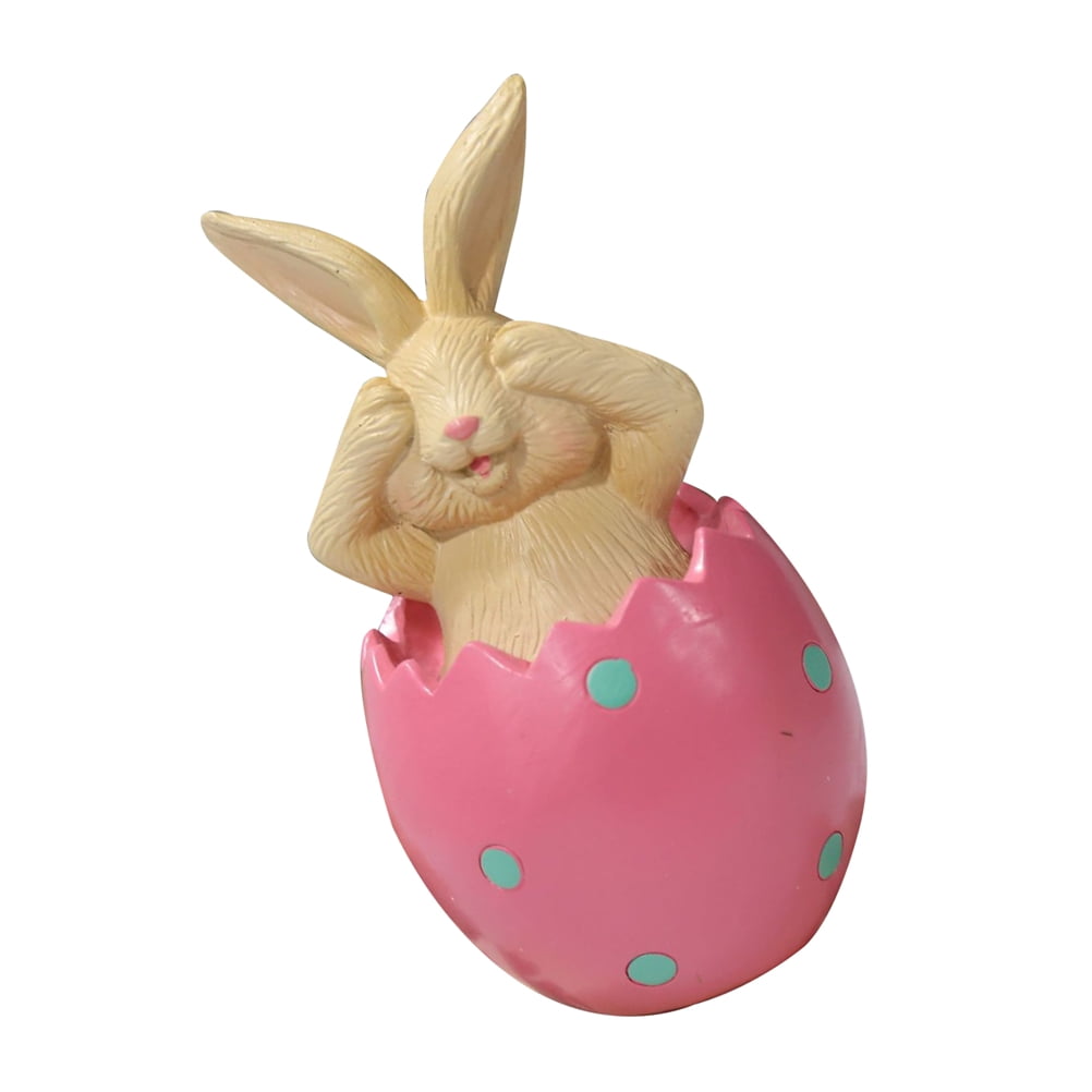 Bunny Decoration Bookcase Easter Rabbit Desktop Statue Cute Eggshell ...