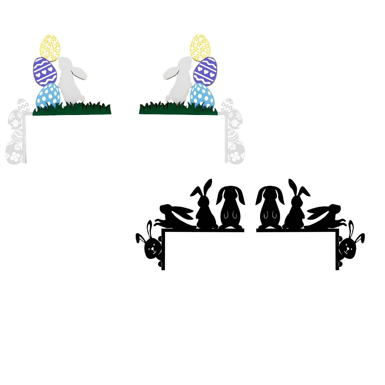 Door Frame Rabbits Bunny Door Corner Sign Rabbit Metal Door Topper Custom Easter Rabbit ...