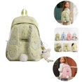 thumbnail image 1 of Bunny Ear Backpack for Students, Cute Star Print Lace Student Bookbag, Lightweight Casual Daypack for Travel Daily Use, 1 of 6