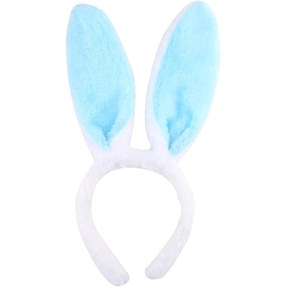 Bunny Ear Headband Plush Blue Rabbit Design Soft Hair Ornament Easter Party Cute Hoop Women Accessories