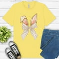 thumbnail image 1 of Bunny Ears Bow T-Shirt, Neutral Gingham Ribbon Spring Graphic Tee, Yellow, S, 1 of 6