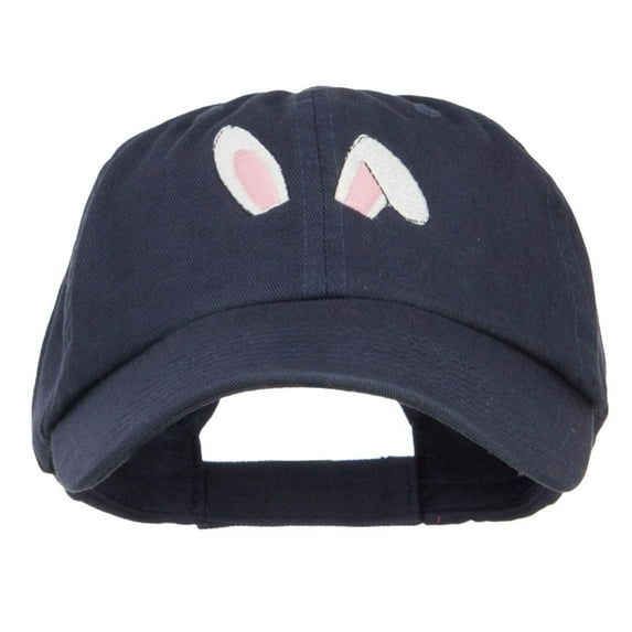 Bunny Ears Embroidered Low Cap - Navy OSFM