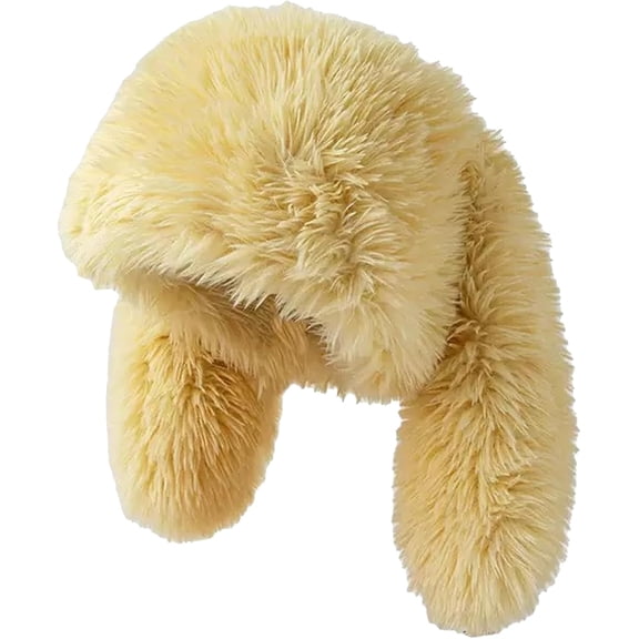 Bunny Ears Hat - Fluffy Bunny Hat, Cute Y2K Furry Rabbit Beanie with Floppy Ears for Women Girls, Adjustable Festival Party Hat for Indoor Outdoor Wear
