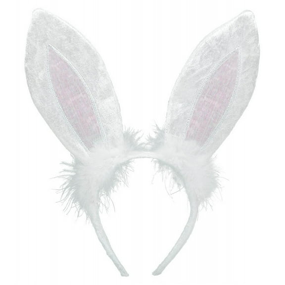 Bunny Ears Headband Adult Costume Accessory White