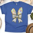 thumbnail image 1 of Bunny Ears with Bow T-Shirt | Colorful Pastel Rabbit Ears Graphic Tee, Royal, Size 5XL, 1 of 6