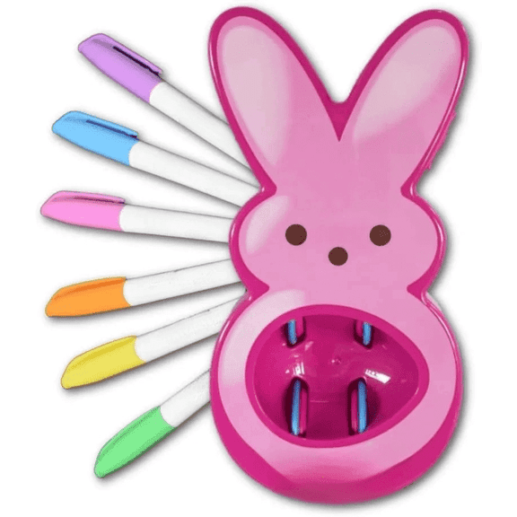 Bunny Easter Arts and Craft Set,Easter Egg Coloring Kit, Includes 6 Colorful Quick Drying, Non-Toxic Markers, Easter Egg Decor Easter Decorations-Pink