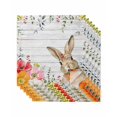 thumbnail image 1 of Bunny Easter Cloth Napkins Set of 6 Reusable Dinner Napkins, Eucalyptus Spring Floral Farmhouse Wooden Cocktail Napkin Washable Table Napkins for Wedding/Holiday Party/Baby Shower 20"x20", 1 of 7