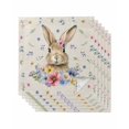 thumbnail image 1 of Bunny Easter Cloth Napkins Set of 6 Reusable Dinner Napkins, Spring Floral Pastoral Rabbits Rustic Cocktail Napkin Washable Table Napkins for Wedding/Holiday Party/Baby Shower 20"x20", 1 of 7