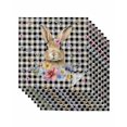 thumbnail image 1 of Bunny Easter Cloth Napkins Set of 8 Reusable Dinner Napkins, Black Plaid Spring Floral Pastoral Retro Art Cocktail Napkin Washable Table Napkins for Wedding/Holiday Party/Baby Shower 20"x20", 1 of 7