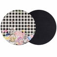 thumbnail image 1 of Bunny Easter Coasters Set of 2, Absorbent Coasters for Drinks, Eggs Plaid Spring Floral Black White Farmhouse Coaster for Desk Coffee Table Protection, Home Decor House Warming Gifts 4", 1 of 8