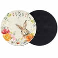 thumbnail image 1 of Bunny Easter Coasters Set of 2, Absorbent Coasters for Drinks, Pastoral Spring Floral Elegant Coaster for Desk Coffee Table Protection, Home Decor House Warming Gifts 4", 1 of 8