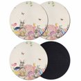 thumbnail image 1 of Bunny Easter Coasters Set of 4, Absorbent Coasters for Drinks, Eggs Spring Floral Butterfly Leaves Rustic Coaster for Desk Coffee Table Protection, Home Decor House Warming Gifts 4", 1 of 8