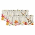 thumbnail image 1 of Bunny Easter Curtain Valances for Windows, Kitchen Valance Window Treatments Panel 2 Pack, Eucalyptus Spring Floral Farmhouse Weeping Rod Pocket Short Curtains for Bathroom Bedroom 54 x 18 Inch, 1 of 8