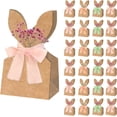 thumbnail image 1 of Bunny Easter Goodie Bags 24-Pack with Bow Ribbon and Dried Flowers, Bunny Ear Paper Goodie Bags for Candy, Treats, Party Favors, 1 of 7
