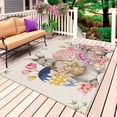 thumbnail image 1 of Bunny Easter Outdoor Rug 4x6 Ft, Non Slip Washable Area Rug, Eggs Spring Floral Butterfly Leaves Rustic Patio Rugs Carpet Runner, Large Floor Mat for Indoor/Outdoor Deck Porch Camping, 1 of 8
