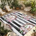 thumbnail image 1 of Bunny Easter Outdoor Rug for Patio/Deck/Porch, Non-Slip Large Area Rug 3 x 5 Ft, Spring Floral Eggs Farmhouse Striped Indoor Outdoor Rugs Washable Area Rugs, Reversible Camping Rug Carpet Runner, 1 of 8