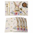 thumbnail image 1 of Bunny Easter Placemats Set of 6, Spring Floral Pastoral Rabbits Rustic Placemats for Dining Table, Place Mats for Kitchen Tabletop, Waterproof Wipeable Dining Table Mats Set, 1 of 9