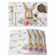 thumbnail image 1 of Bunny Easter Placemats Set of 6, Spring Floral Pastoral Wooden Placemats for Dining Table, Place Mats for Kitchen Tabletop, Waterproof Wipeable Dining Table Mats Set, 1 of 9