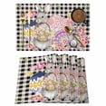 thumbnail image 1 of Bunny Easter Placemats Set of 8, Eggs Plaid Spring Floral Black White Farmhouse Placemats for Dining Table, Place Mats for Kitchen Tabletop, Waterproof Wipeable Dining Table Mats Set, 1 of 9