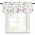 thumbnail image 1 of Bunny Easter Rod Pocket Curtain Valance, Spring Rabbits Modern Art Farmhouse Window Valance for Living Room, Bedroom, Kitchen 42"W x 12"L, 1 of 9