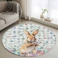 thumbnail image 1 of Bunny Easter Round Rug 3.3ft Washable Circle Entryway Rugs Non Slip Spring Floral Rabbits Checkered Farmhouse Area Rug Indoor Floor Carpet for Bedroom Kitchen Living Room Home Office Dining Room, 1 of 7
