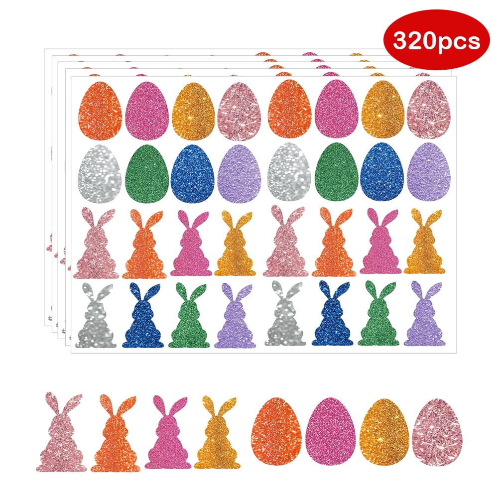 Bunny Easter Stickers 320 Pcs Happy Easter Stickers Decals - Eggs ...