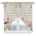 thumbnail image 1 of Bunny Easter Swag Valances for Windows, Kitchen Curtains 36 Inch Length 2 Panels Set, Eggs Spring Floral Grey Plaid Farmhouse Short Curtains for Small Windows Rod Pocket Cafe Curtains Drapes 28"x36", 1 of 8