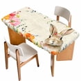 thumbnail image 1 of Bunny Easter Table Cloths for 3 Foot Rectangle Tables, Eucalyptus Spring Floral Farmhouse Weeping Patio Waterproof Elastic Fitted Tablecloths, Washable Rectangular Table Cover for Camping, 1 of 8