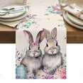 thumbnail image 1 of Bunny Easter Table Runner - 108 Inch Long, Kitchen Dining Table Runner Dresser Scarves, Eucalyptus Leaves Spring Floral Eggs Rustic Farmhouse Decor for Coffee Tables Wedding Party Banquet, 1 of 8