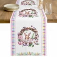 thumbnail image 1 of Bunny Easter Table Runner - 70 Inch Long Spring Floral Eggs Pastoral Rabbit Cotton and Linen Blended Dress Scarves Farmhouse Table Runner for Kitchen Dining, Coffee Table, 13" x 70", 1 of 8