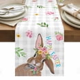 thumbnail image 1 of Bunny Easter Table Runner - 90 Inch Long, Kitchen Dining Table Runner Dresser Scarves, Rabbit Grey Plaid Farmhouse Floral Farmhouse Decor for Coffee Tables Wedding Party Banquet, 1 of 8