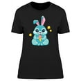 thumbnail image 1 of Bunny Eating Ice Cream Cartoon T-Shirt Women -Image by Shutterstock, Female XX-Large, 1 of 2