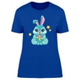 thumbnail image 1 of Bunny Eating Ice Cream Cartoon T-Shirt Women -Image by Shutterstock, Female XX-Large, 1 of 2
