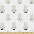thumbnail image 1 of Ambesonne Bunny Fabric by the Yard Upholstery, Grey Rabbit Heads Bowties, 2 Yards, Pale Grey Black, 1 of 4