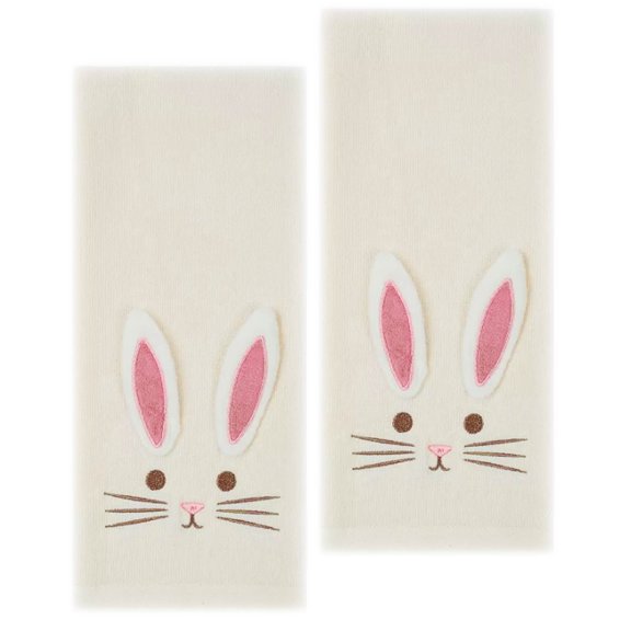 Celebrate Bunny Face 2 Piece Easter Bath Hand Towels