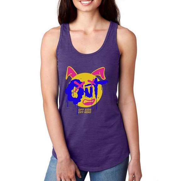 Bunny Face Off Mind Racerback Tank Women -Image by Shutterstock, Female Small