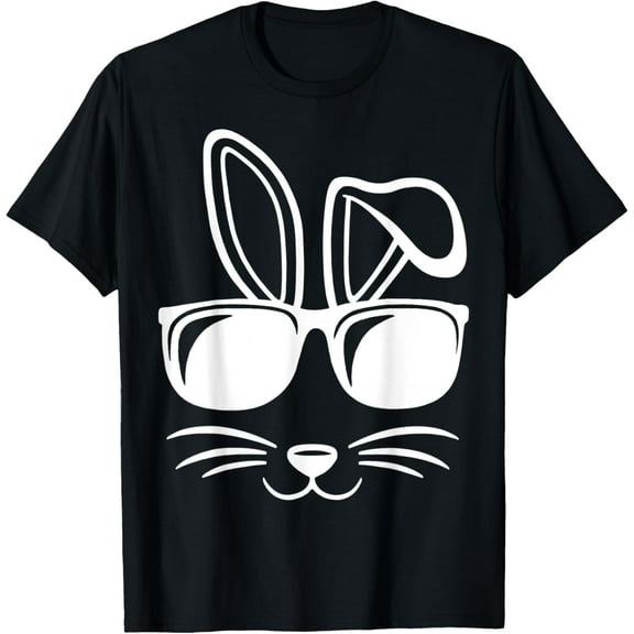 Bunny Face With Sunglasses Men Boys Kids Easter Day T-Shirt